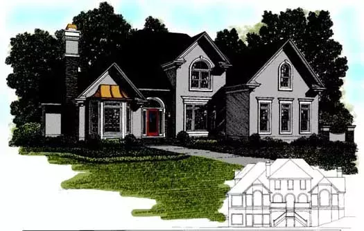 Traditional house plans 4-244 - front exterior, 4,060 sq ft, 4 bed, 4 bath house plans | Monster House Plans