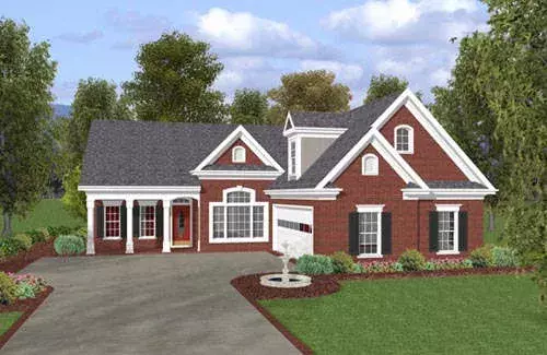 Traditional house plans 4-251 - front exterior, 1,831 sq ft, 3 bed, 2 bath house plans | Monster House Plans
