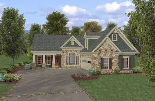 Traditional house plans 4-252 - front exterior, 1,831 sq ft, 3 bed, 2 bath house plans | Monster House Plans