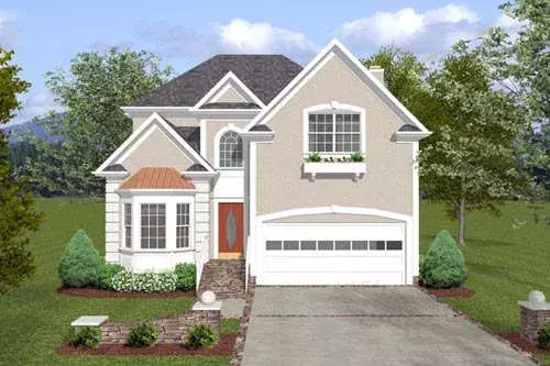 Traditional house plans 4-254 - front exterior, 1,834 sq ft, 3 bed, 2 bath house plans | Monster House Plans