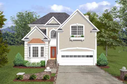 Traditional house plans 4-256 - front exterior, 1,834 sq ft, 3 bed, 2 bath house plans | Monster House Plans