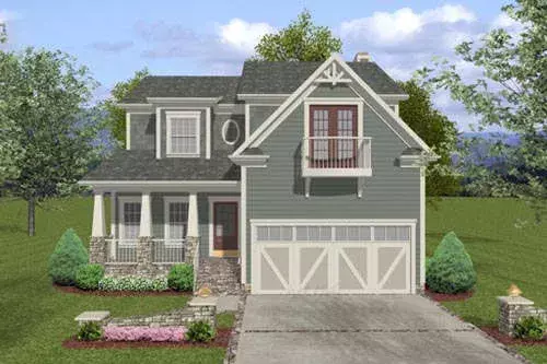Bungalow house plans 4-257 - front exterior, 2,058 sq ft, 3 bed, 2 bath house plans | Monster House Plans