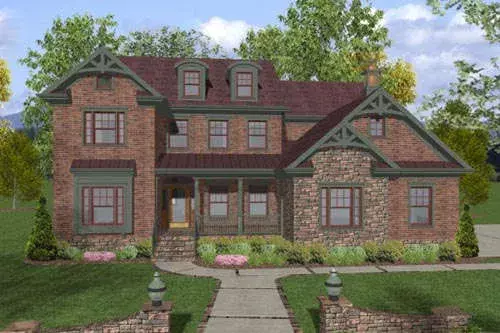 Craftsman house plans 4-258 - front exterior, 2,953 sq ft, 4 bed, 4 bath house plans | Monster House Plans