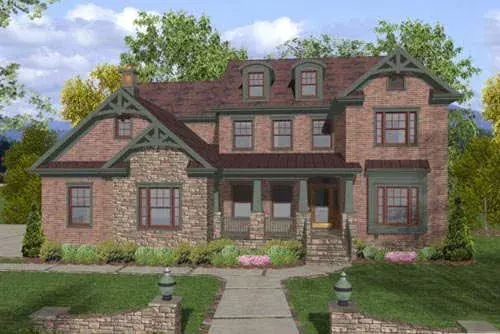 Craftsman house plans 4-259 - front exterior, 2,964 sq ft, 4 bed, 4 bath house plans | Monster House Plans