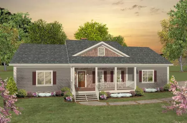 Country house plans 4-278 - front exterior, 1,500 sq ft, 2 bed, 2 bath house plans | Monster House Plans