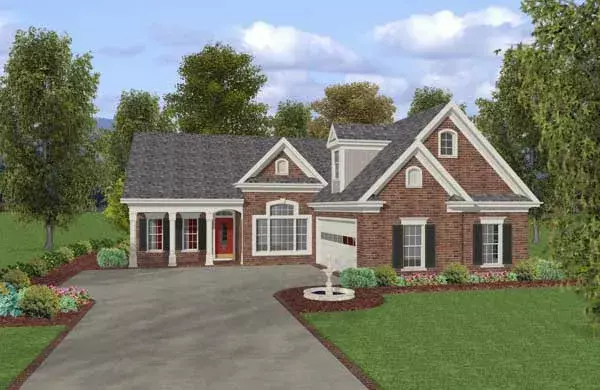 Southern house plans 4-286 - front exterior, 1,831 sq ft, 3 bed, 2 bath house plans | Monster House Plans
