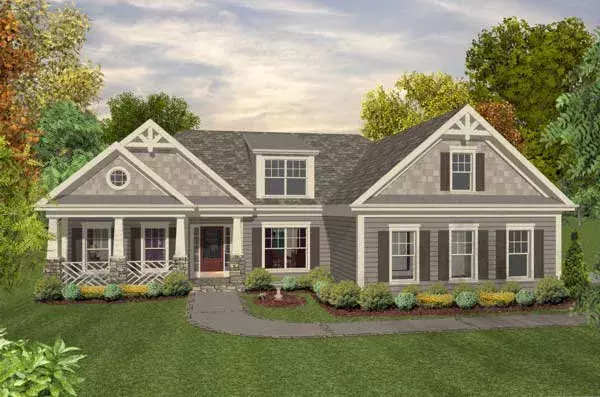 Craftsman house plans 4-293 - front exterior, 1,800 sq ft, 3 bed, 2 bath house plans | Monster House Plans