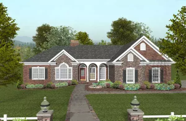 Southern house plans 4-295 - front exterior, 1,992 sq ft, 3 bed, 2 bath house plans | Monster House Plans