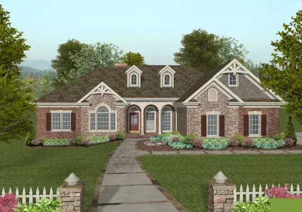 Southern house plans 4-302 - front exterior, 2,000 sq ft, 4 bed, 2 bath house plans | Monster House Plans