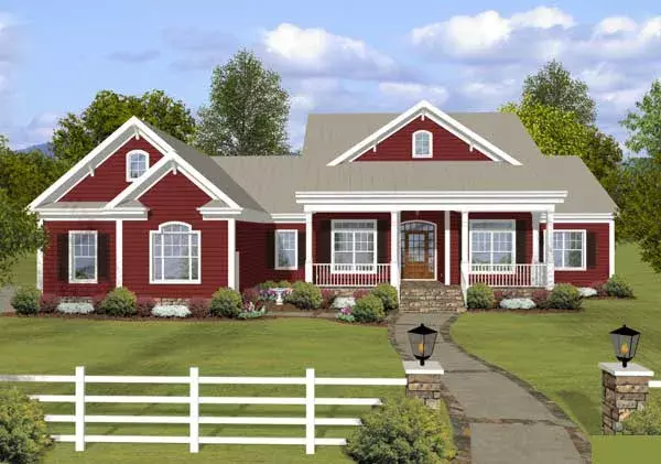 Country house plans 4-310 - front exterior, 2,294 sq ft, 3 bed, 3 bath house plans | Monster House Plans