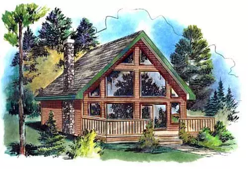 Contemporary house plans 40-116 - front exterior, 668 sq ft, 2 bed, 1 bath house plans | Monster House Plans