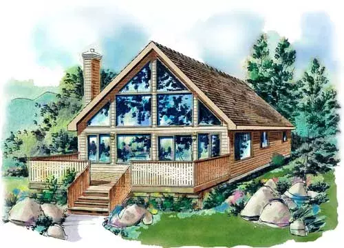 Contemporary house plans 40-131 - front exterior, 903 sq ft, 2 bed, 1 bath house plans | Monster House Plans