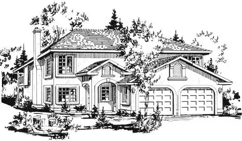 Sunbelt house plans 40-136 - front exterior, 995 sq ft, 3 bed, 1 bath house plans | Monster House Plans