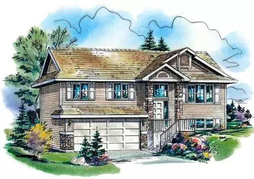 Traditional house plans 40-138 - front exterior, 1,000 sq ft, 3 bed, 1 bath house plans | Monster House Plans