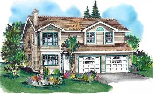 Traditional house plans 40-154 - front exterior, 1,089 sq ft, 3 bed, 1 bath house plans | Monster House Plans