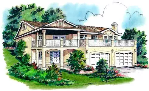 Southwest house plans 40-160 - front exterior, 1,097 sq ft, 3 bed, 1 bath house plans | Monster House Plans
