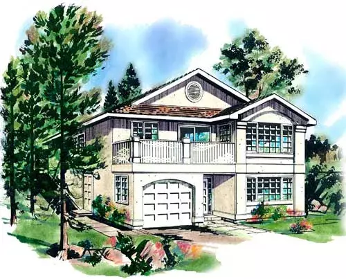 Southwest house plans 40-165 - front exterior, 1,116 sq ft, 3 bed, 2 bath house plans | Monster House Plans