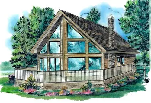 Contemporary house plans 40-167 - front exterior, 1,122 sq ft, 3 bed, 1 bath house plans | Monster House Plans