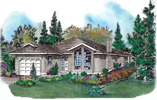 Contemporary house plans 40-180 - front exterior, 1,164 sq ft, 2 bed, 1 bath house plans | Monster House Plans