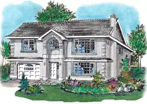 Mediterranean house plans 40-183 - front exterior, 1,180 sq ft, 3 bed, 2 bath house plans | Monster House Plans