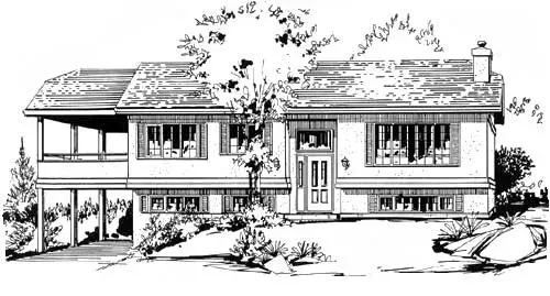 Traditional house plans 40-192 - front exterior, 1,198 sq ft, 3 bed, 1 bath house plans | Monster House Plans