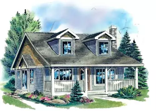 Country house plans 40-198 - front exterior, 1,214 sq ft, 3 bed, 1 bath house plans | Monster House Plans