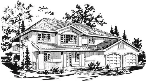 Traditional house plans 40-209 - front exterior, 1,238 sq ft, 3 bed, 2 bath house plans | Monster House Plans