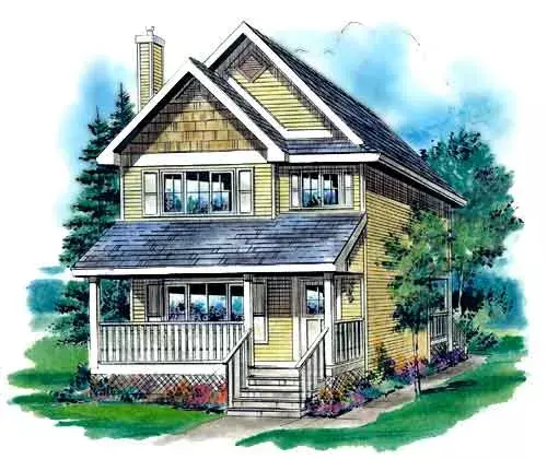 Country house plans 40-211 - front exterior, 1,244 sq ft, 3 bed, 2 bath house plans | Monster House Plans
