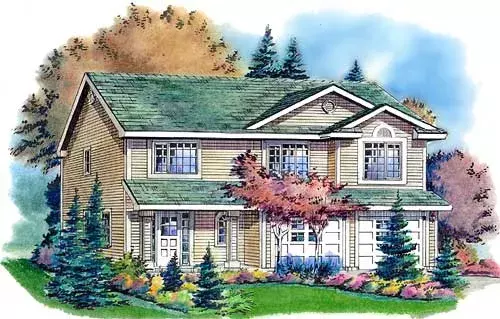 Traditional house plans 40-214 - front exterior, 1,257 sq ft, 3 bed, 2 bath house plans | Monster House Plans