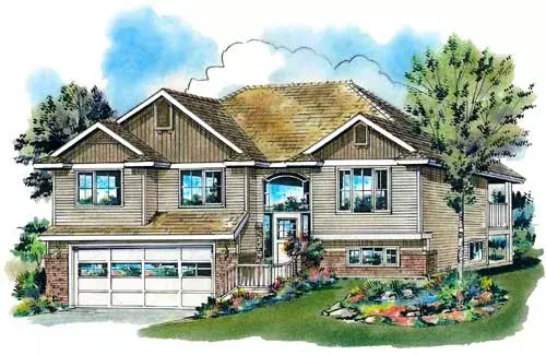 Traditional house plans 40-215 - front exterior, 1,259 sq ft, 3 bed, 2 bath house plans | Monster House Plans