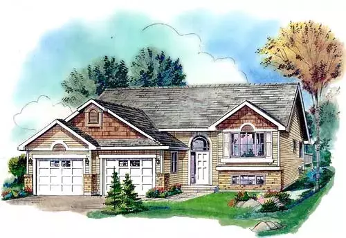 Traditional house plans 40-238 - front exterior, 1,335 sq ft, 2 bed, 2 bath house plans | Monster House Plans