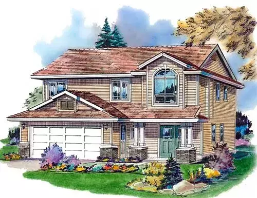 Traditional house plans 40-240 - front exterior, 1,340 sq ft, 3 bed, 2 bath house plans | Monster House Plans