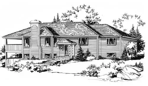 Traditional house plans 40-251 - front exterior, 1,367 sq ft, 3 bed, 2 bath house plans | Monster House Plans