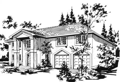 Contemporary house plans 40-268 - front exterior, 1,390 sq ft, 3 bed, 2 bath house plans | Monster House Plans