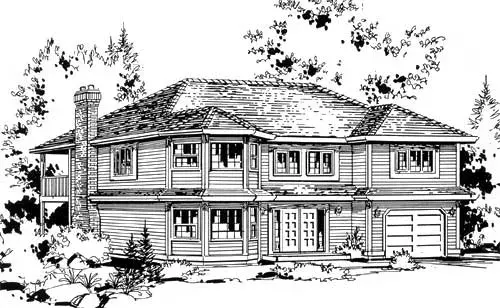 Traditional house plans 40-278 - front exterior, 1,406 sq ft, 2 bed, 2 bath house plans | Monster House Plans