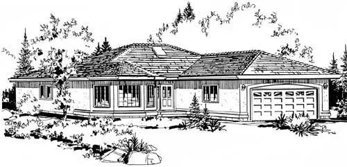 Traditional house plans 40-295 - front exterior, 1,450 sq ft, 2 bed, 2 bath house plans | Monster House Plans