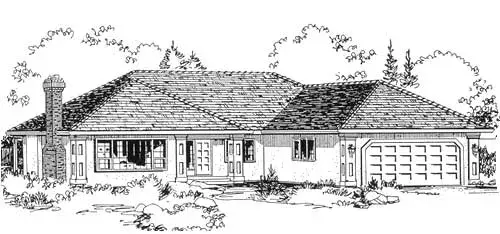 Traditional house plans 40-310 - front exterior, 1,488 sq ft, 3 bed, 2 bath house plans | Monster House Plans