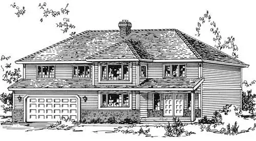Traditional house plans 40-319 - front exterior, 1,510 sq ft, 3 bed, 2 bath house plans | Monster House Plans