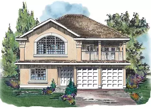 Southwest house plans 40-325 - front exterior, 1,535 sq ft, 3 bed, 2 bath house plans | Monster House Plans