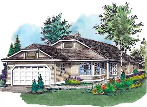 Traditional house plans 40-350 - front exterior, 1,583 sq ft, 3 bed, 2 bath house plans | Monster House Plans