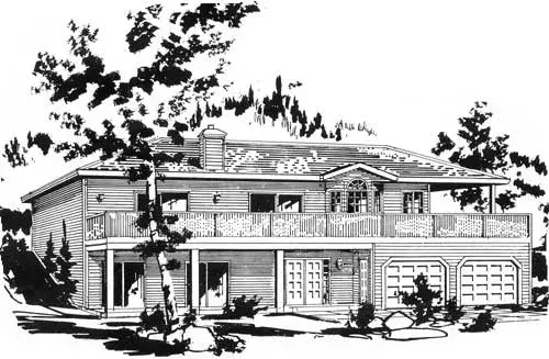 Traditional house plans 40-355 - front exterior, 2,788 sq ft, 2 bed, 2 bath house plans | Monster House Plans