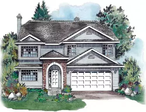Traditional house plans 40-363 - front exterior, 1,617 sq ft, 3 bed, 2 bath house plans | Monster House Plans