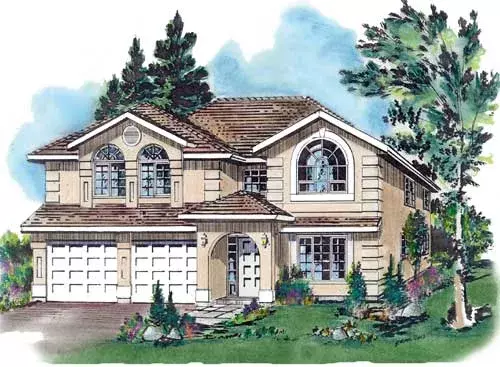 Southwest house plans 40-365 - front exterior, 1,632 sq ft, 3 bed, 2 bath house plans | Monster House Plans
