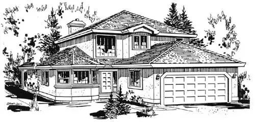 Traditional house plans 40-367 - front exterior, 1,634 sq ft, 4 bed, 2 bath house plans | Monster House Plans