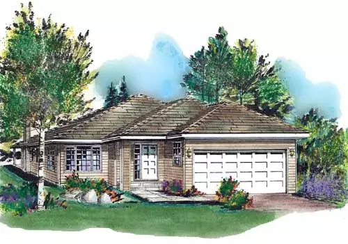Traditional house plans 40-379 - front exterior, 1,658 sq ft, 3 bed, 2 bath house plans | Monster House Plans