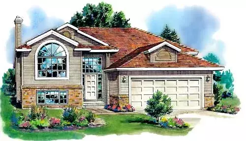 Traditional house plans 40-380 - front exterior, 1,662 sq ft, 3 bed, 2 bath house plans | Monster House Plans