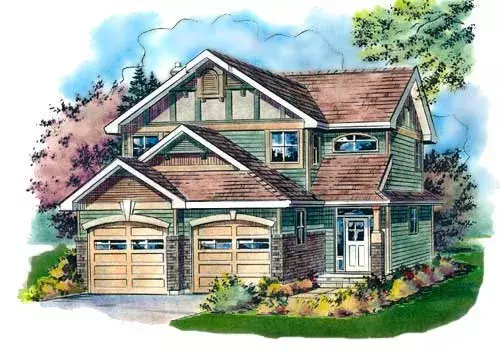 Traditional house plans 40-390 - front exterior, 1,697 sq ft, 3 bed, 2 bath house plans | Monster House Plans