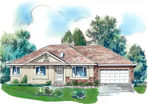 Traditional house plans 40-393 - front exterior, 1,706 sq ft, 3 bed, 2 bath house plans | Monster House Plans