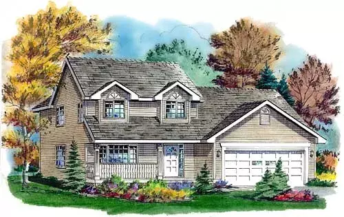 Country house plans 40-394 - front exterior, 1,709 sq ft, 3 bed, 2 bath house plans | Monster House Plans