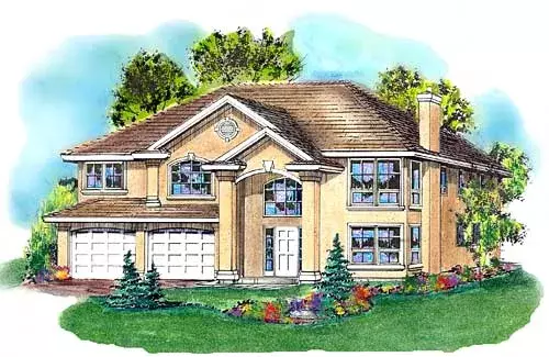 Traditional house plans 40-395 - front exterior, 1,710 sq ft, 4 bed, 2 bath house plans | Monster House Plans